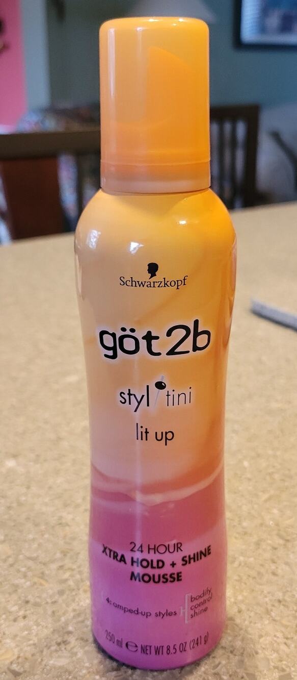 Got2b Styl Tini Lit up 24 Hour Xtra Hold + Shine Mousse 250 ml 8.5 oz NEW